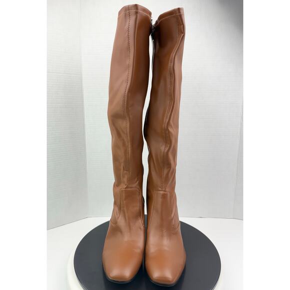 FRANCO SARTO Talfer Womens Size 9.5M Tall Knee High Heeled Brown Leather Boots - Picture 4 of 13